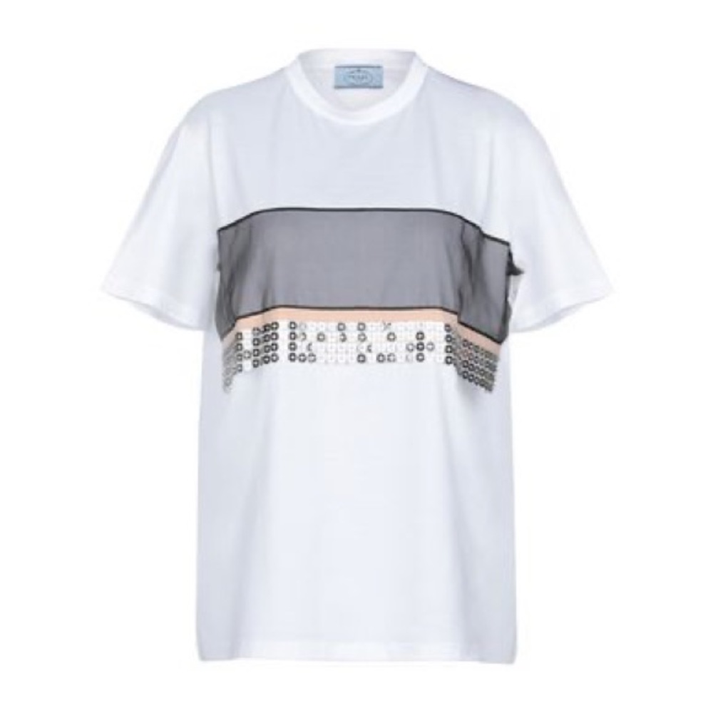 Prada Chain and Silk Bandeau T-shirt